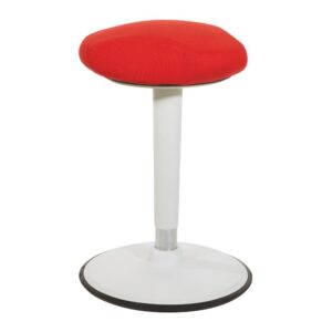 Active Perch Seat with White Frame and Red Fabric 24"-34"