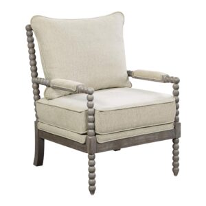 Abbott Chair in Linen Fabric with Brushed Grey Base K/D