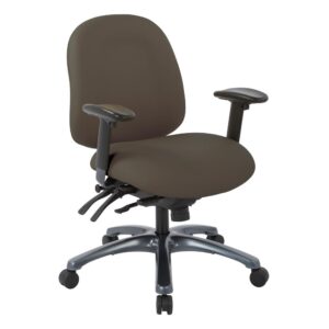 Multi-Function Mid Back Chair with Seat Slider and Titanium Finish Base in Dillon Graphite