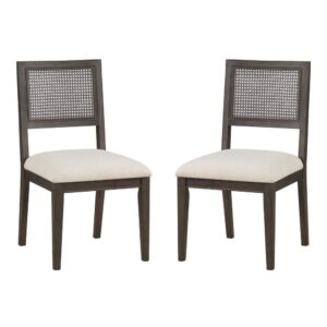 Lantana Cane Back Dining Chair2 Pack in Linen Fabric with Coastal Wash From Office Star