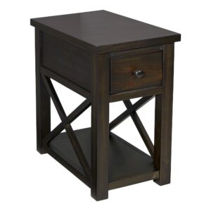 Fairbanks End Table in Mocha with 1 Drawer From Office Star