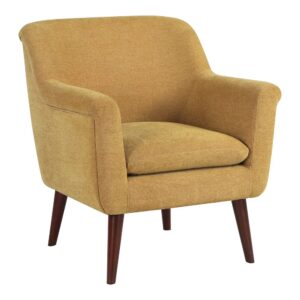 Dane Chair In Saffron Fabric With A Dark Coffee Finish Legs From OSP Home Furnishings