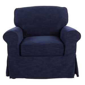 Chair with Navy Slip Cover From Office Star