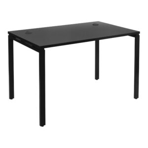 48" Writing Desk with Black Laminate Top and Black Finish Metal Legs