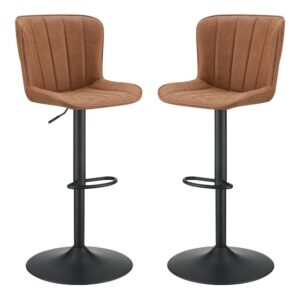 Kirkdale Adjustable Stool 2-Pack in Sand Faux Leather From Office Star