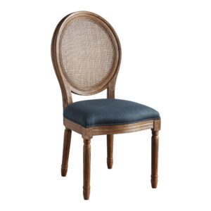 Stella Cane Back Chair in Azure Fabric