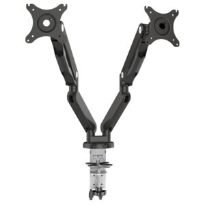 Double Monitor Arm 17"-30" in Black Finish
