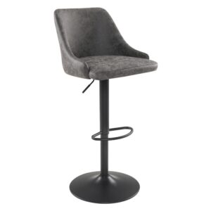 Sylmar Height Adjustable Stool in Charcoal Faux Leather From Office Star