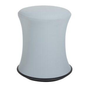 Active Height Stool with White Frame and Grey Fabric 18"-26"