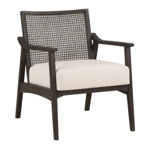 Lantana Cane Back Arm Chair in Linen Fabric with Coastal Wash From Office Star