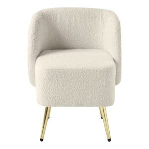 Abrina Vanity Chair in Textured Cream Fabric with Gold Legs From OSP Home Furnishings
