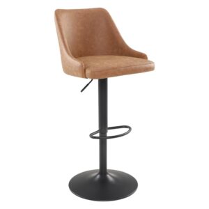 Sylmar Height Adjustable Stool in Sand Faux Leather From Office Star