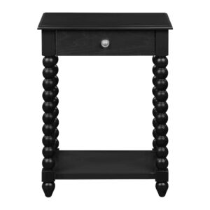 Elise Side Table With Drawer in Black Finish From OSP Home Furnishings