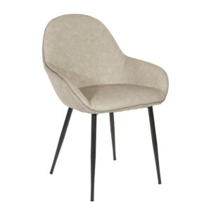 Piper Chair in Fog Fabric with Black Frame