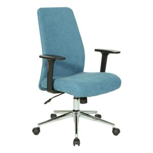 Evanston Office Chair in Sky Fabric with Chrome Base