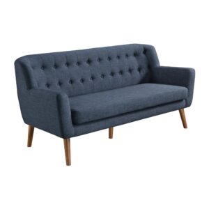 Mill Lane Mid-Century Modern 68” Tufted Sofa in Navy Fabric