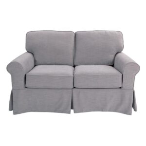 Loveseat with Fog Slip Cover From Office Star