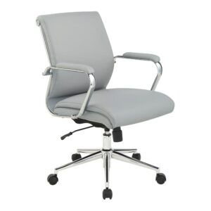 Mid Back Manager's Chair with Dillon Steel Antimicrobial Fabric and Chrome Base From Office Star