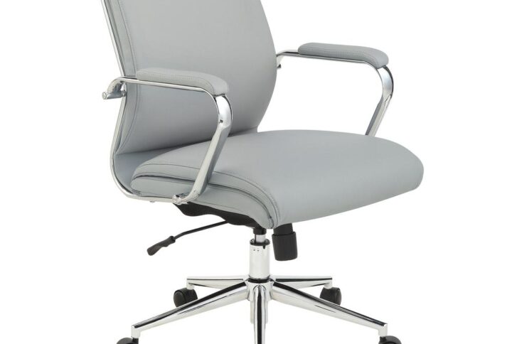 Mid Back Manager's Chair with Dillon Steel Antimicrobial Fabric and Chrome Base From Office Star