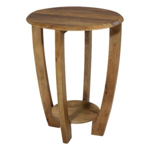 Round Side Table Made from Solid Mango Wood From OSP Home Furnishings