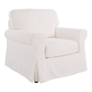 Chair with Ivory Slip Cover From Office Star