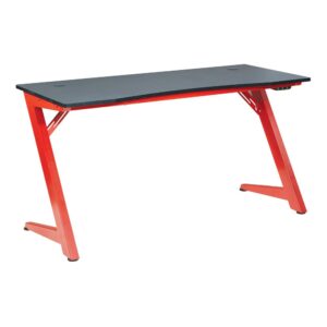 Beta Battlestation Gaming Desk with Black Carbon Top and Matt Red Legs