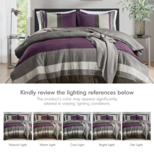 pre-washed bedding set displaying a charming color block design. Pieced together in two tones