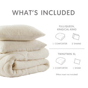 our fluffy comforter is also artfully designed to enrich any bedroom without compromising on coziness.