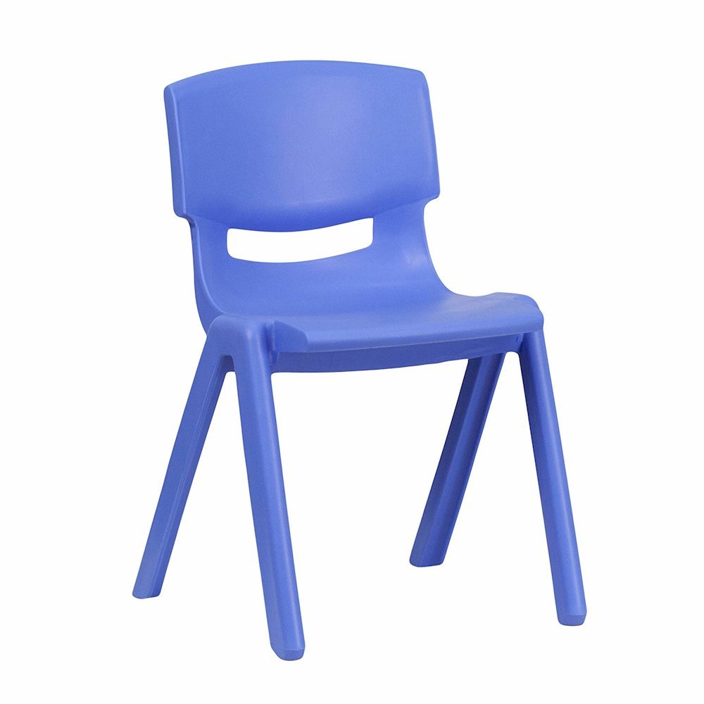 Blue Plastic Stackable School Chair with 13.25” Seat Height pack of 5