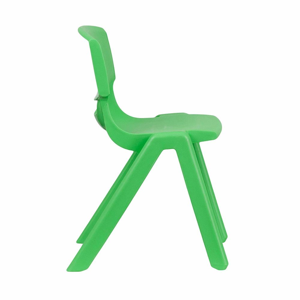Green Plastic Stackable School Chair with 13.25” Seat Height pack of 5