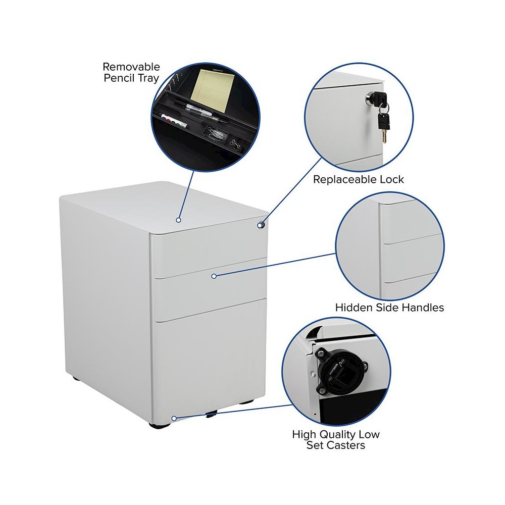 White Adjustable Computer Desk