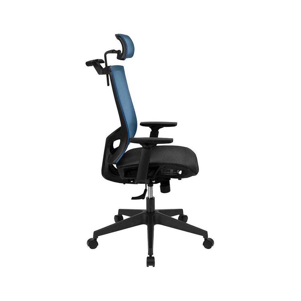 Mesh Office Chair with Synchro-Tilt-Blue/Black