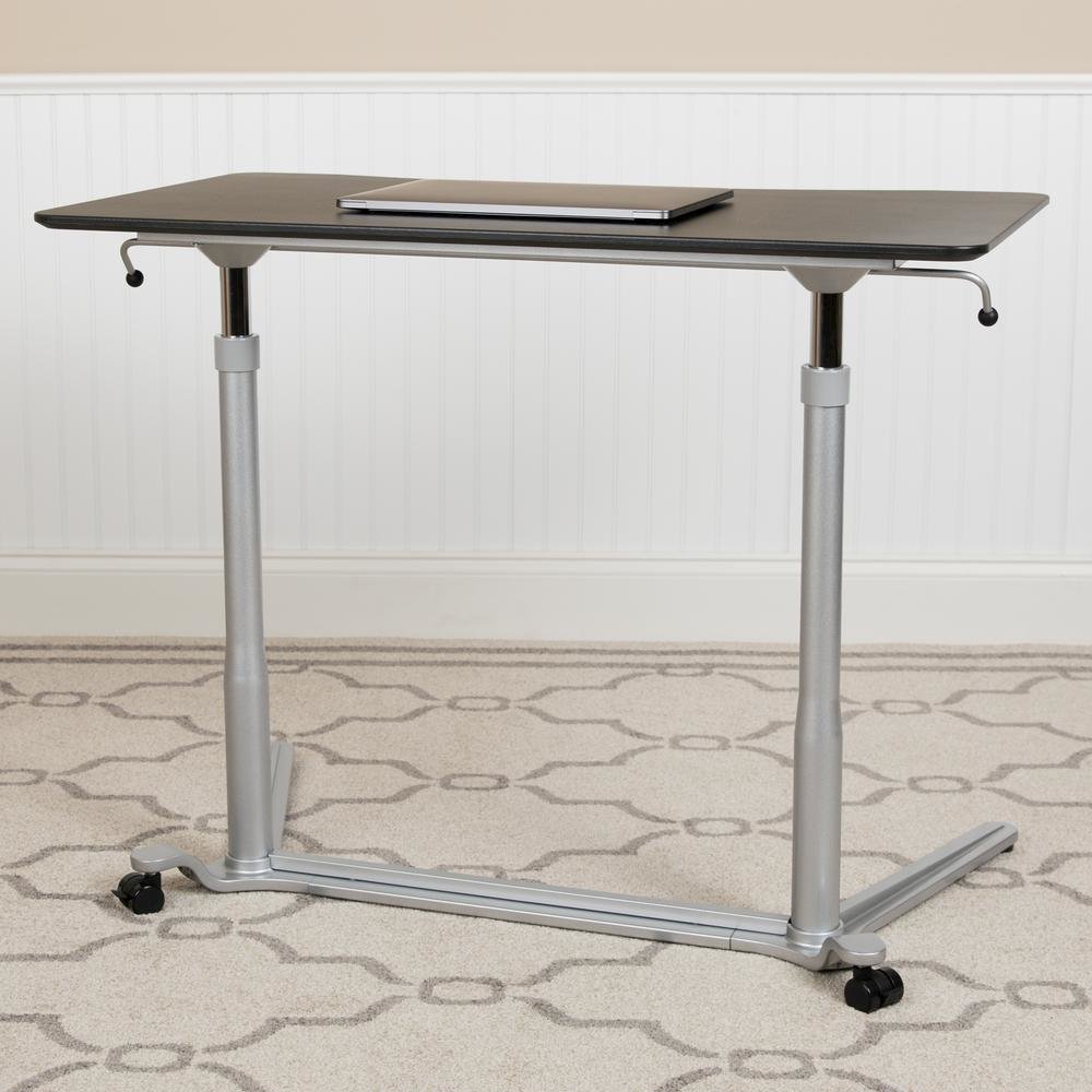 Stand-Up Black Computer Desk with 37.375″W Top (Range 29″ – 40.75″)