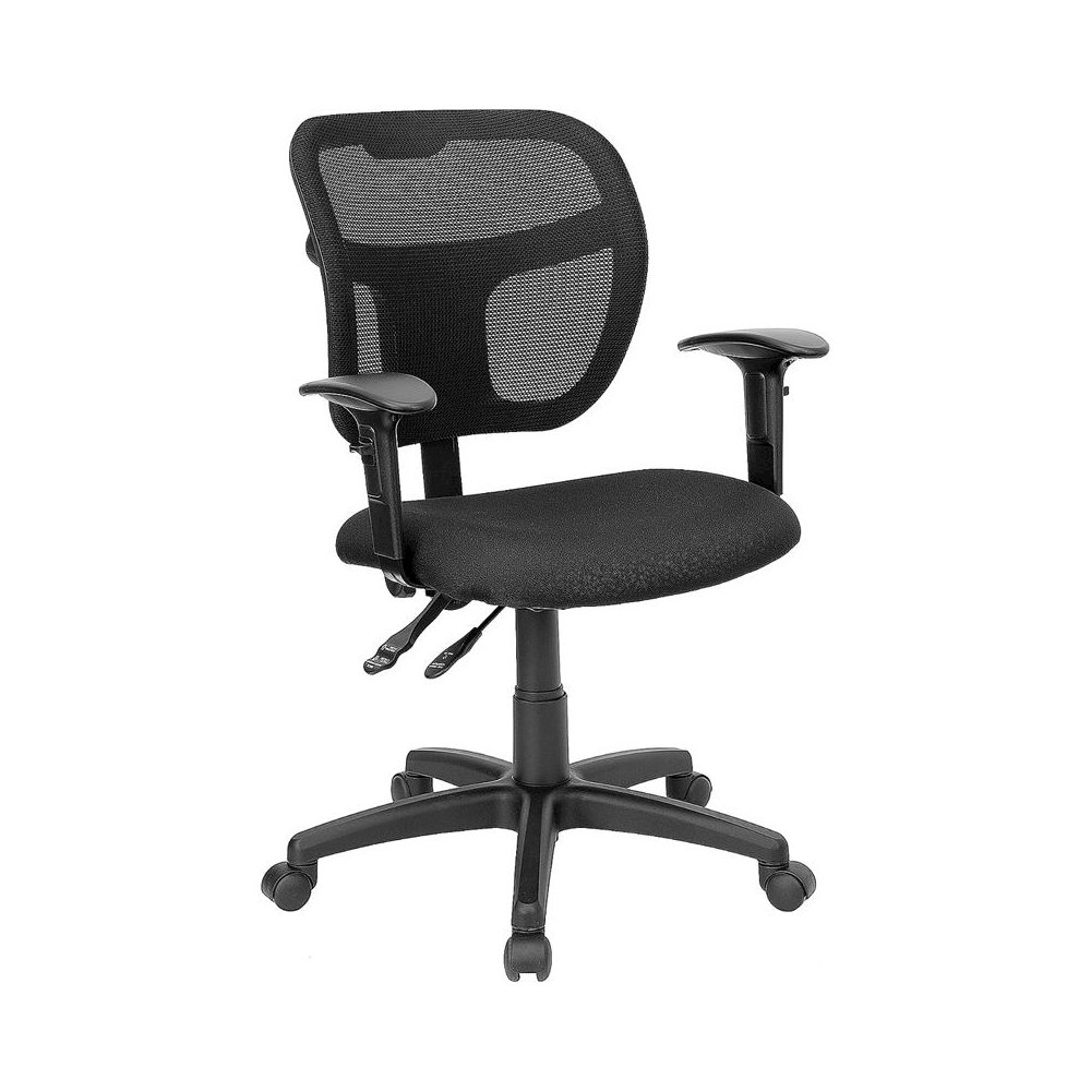 Mid-Back Black Mesh Swivel Task Office Chair Height Adjustment and Arms