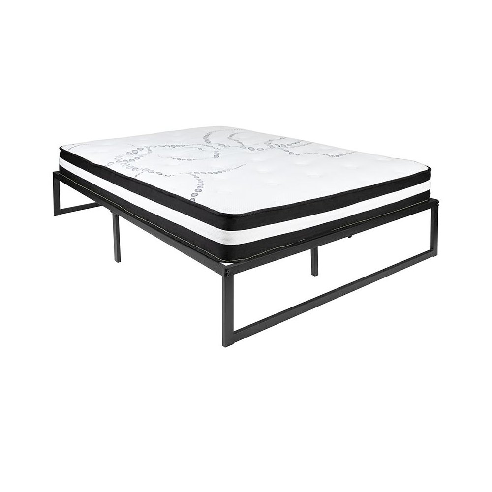 14 in Metal Platform Bed Frame in a Box (No Box Spring Required) – Full