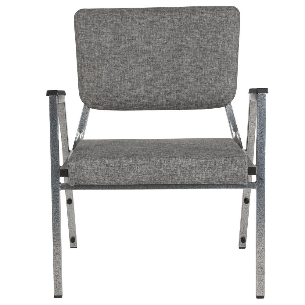 1000 lb. Rated Gray Medical Reception Arm Chair with 3/4 Panel Back