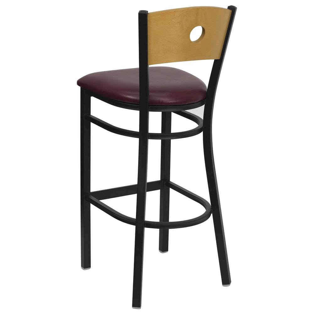 ack Metal Restaurant Barstool – Natural Wood Back