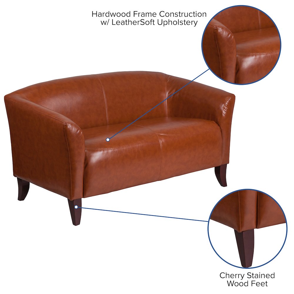 Cognac LeatherSoft Loveseat