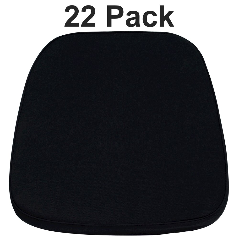 22 Pk. Soft Black Fabric Chiavari Chair Cushion