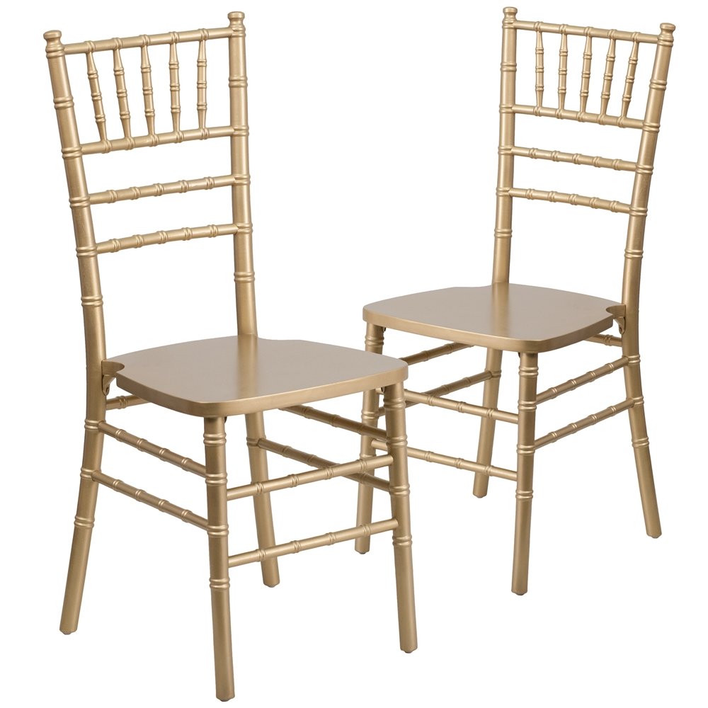 2 Pk. HERCULES Series Gold Wood Chiavari Chair