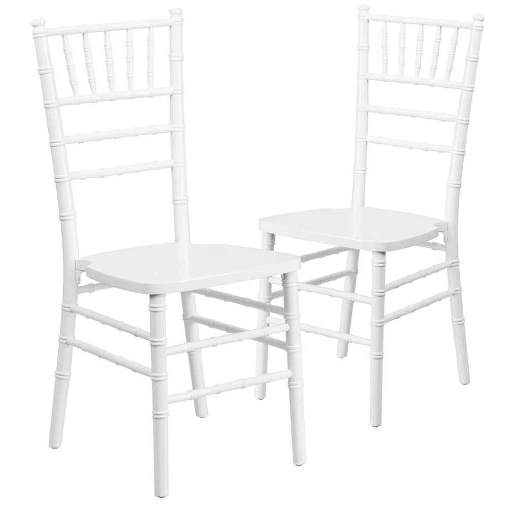 2 Pk. HERCULES Series White Wood Chiavari Chair