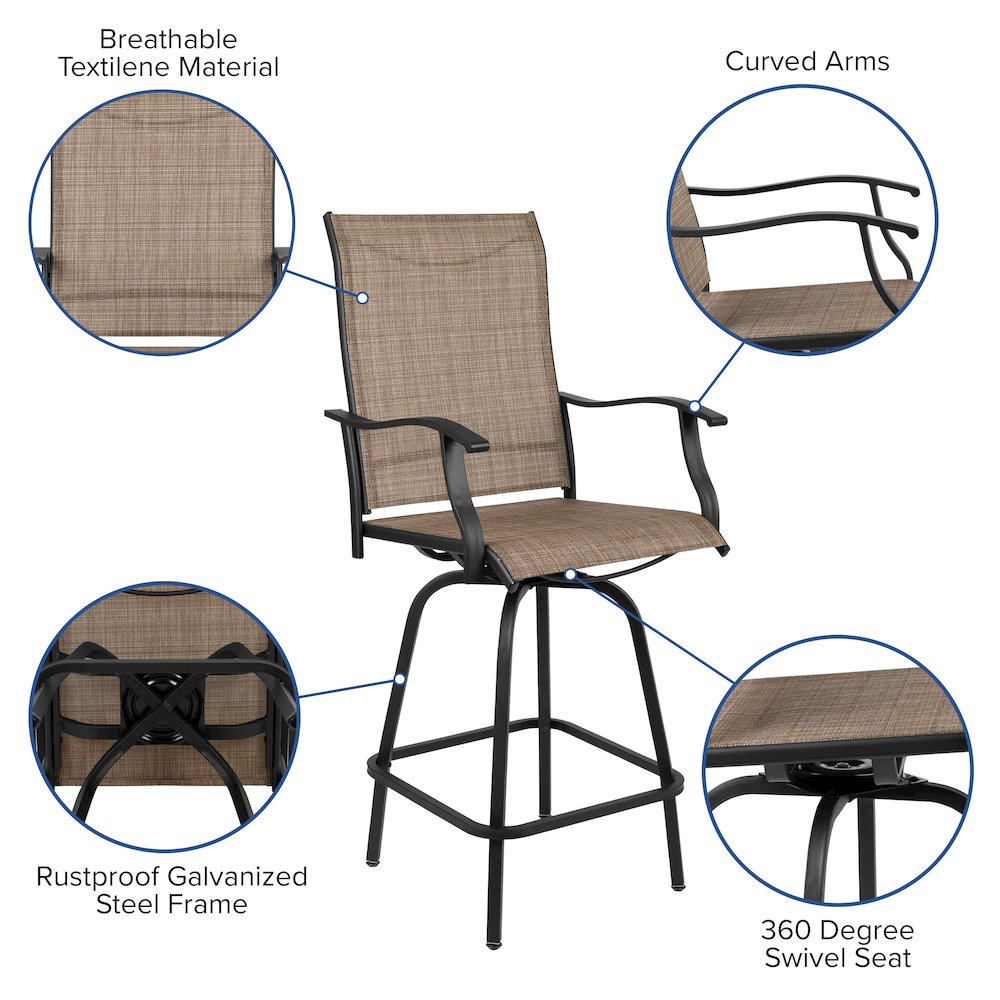 Patio Bar Height Stools Set of 2