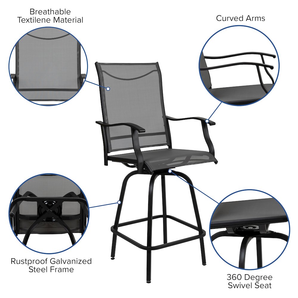 Patio Bar Height Stools Set of 2