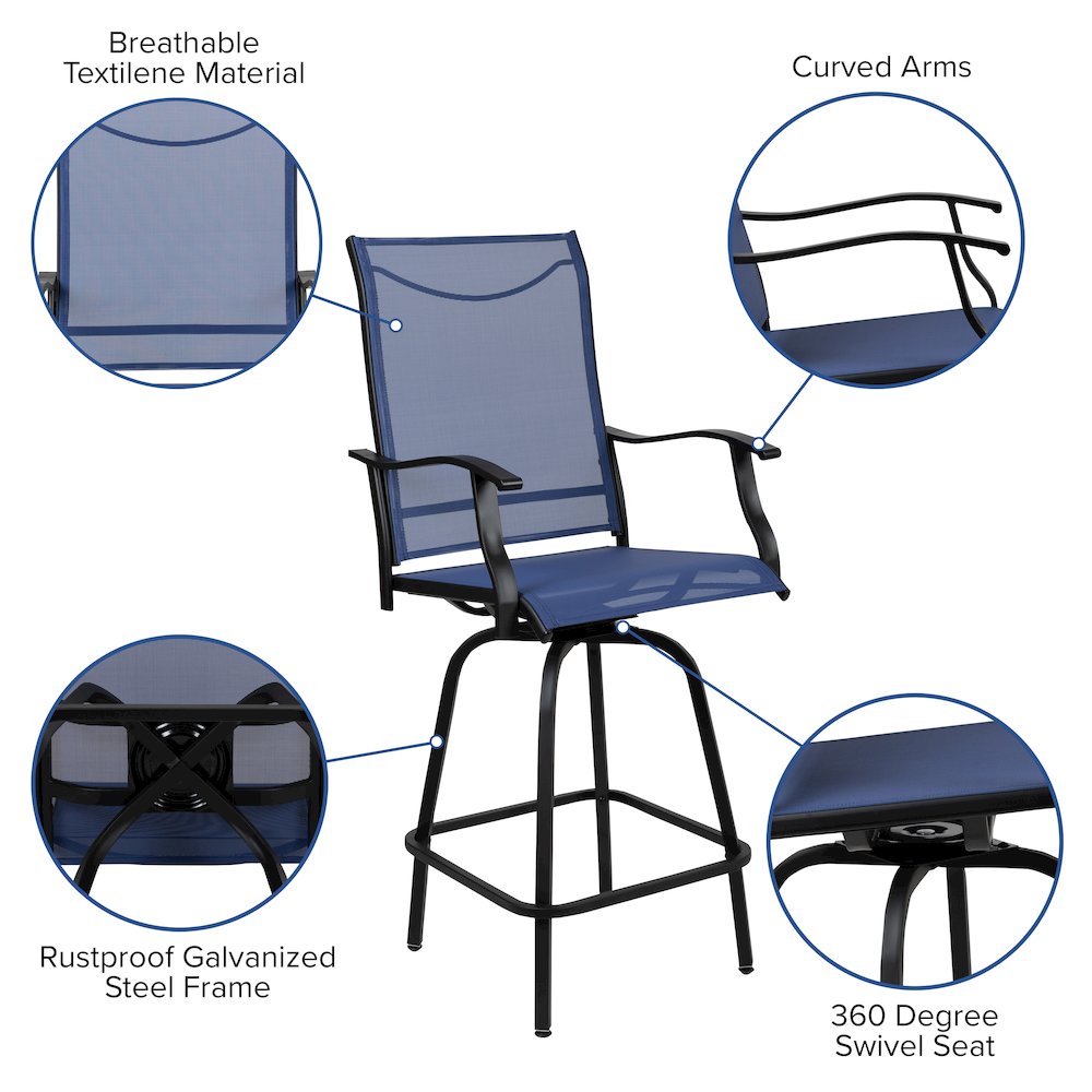 Patio Bar Height Stools Set of 2