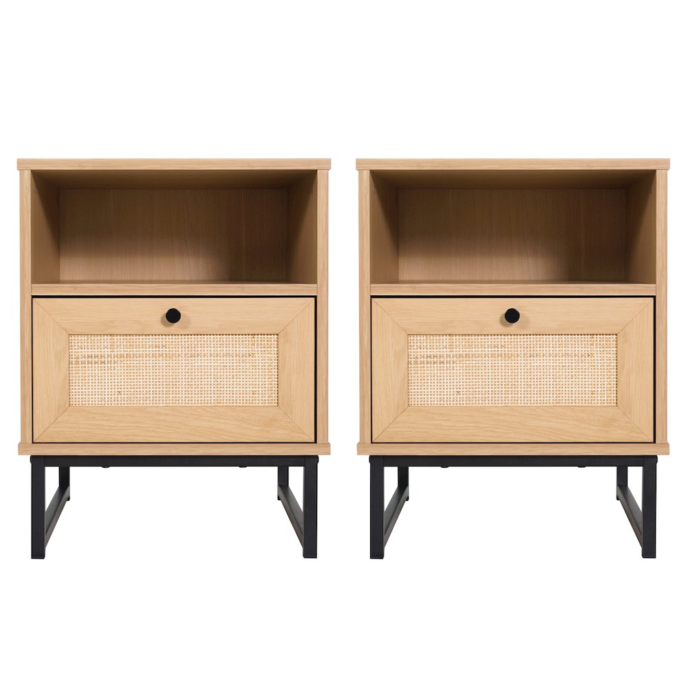 Set of 2 Mid-Century Modern Nightstands or End Tables