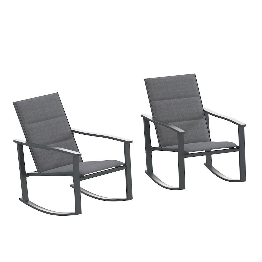 Modern Set of 2 Outdoor Rocking Chairs