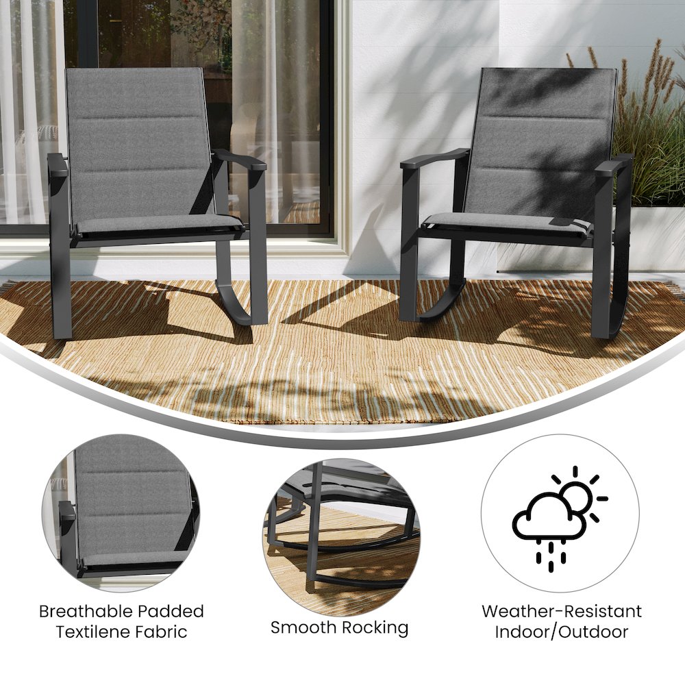 Modern Set of 2 Outdoor Rocking Chairs