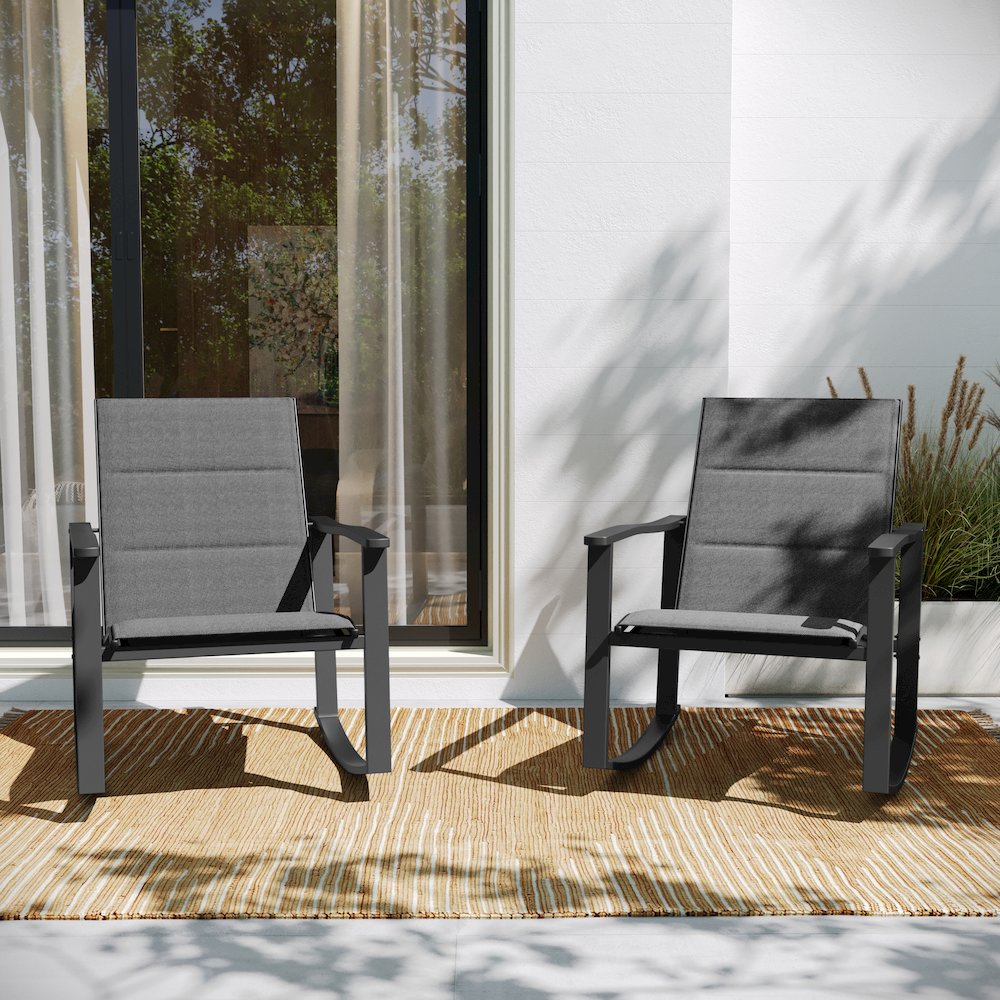 Modern Set of 2 Outdoor Rocking Chairs