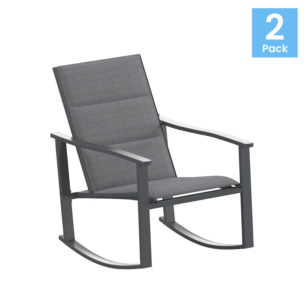 Modern Set of 2 Outdoor Rocking Chairs