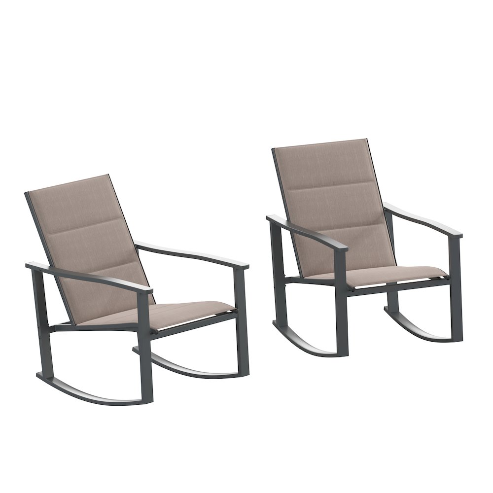 Modern Set of 2 Outdoor Rocking Chairs